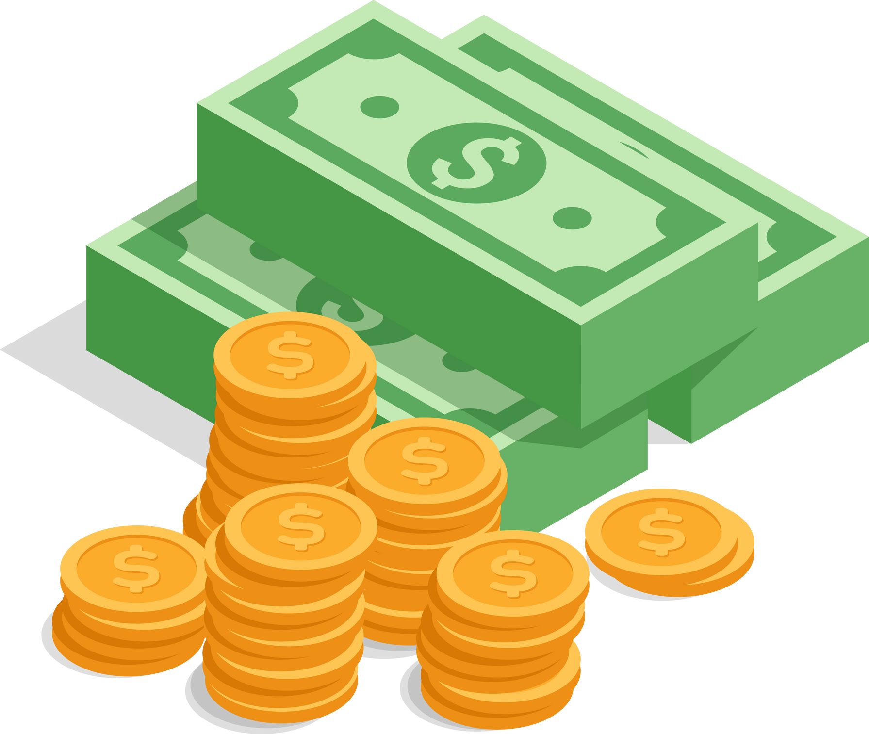 money concept. Big money icon. Hundreds of dollars